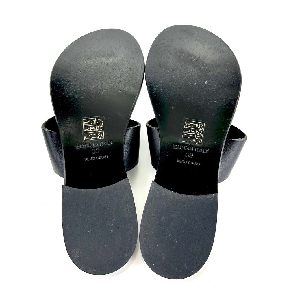 Joie A La Plage Women Flat Sandal Size 9/39 Black Leather Thong-Toe Flip Flops - Picture 12 of 13